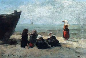 Fisherwives Waiting for the Boats to Return by Eugene Boudin