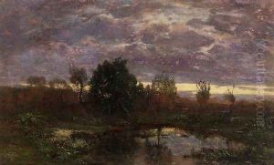 Pond at Sunset by Eugene Boudin