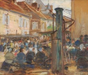 Busy Street Scene by Antoine Villard
