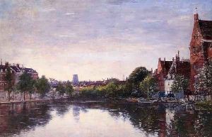 Rotterdam, a Corner of the Basin by Eugene Boudin
