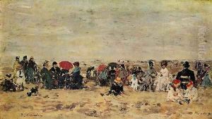 The Beach at Trouville VIII by Eugene Boudin