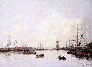 Le Havre, Le Bassin de L'Eure I by Eugene Boudin