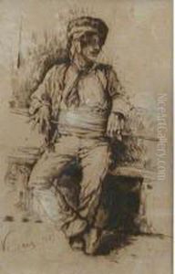 Uomo Seduto Con Bastone by Jose Villegas y Cordero