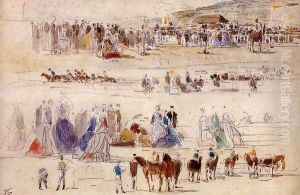 The Racetrack at Deauville by Eugene Boudin