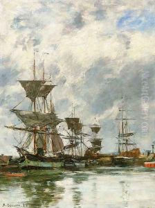 Trouville, the Port V by Eugene Boudin