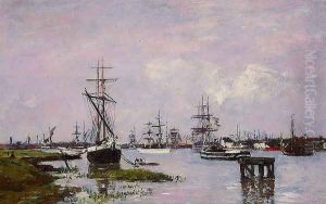 Anvers, The Port by Eugene Boudin