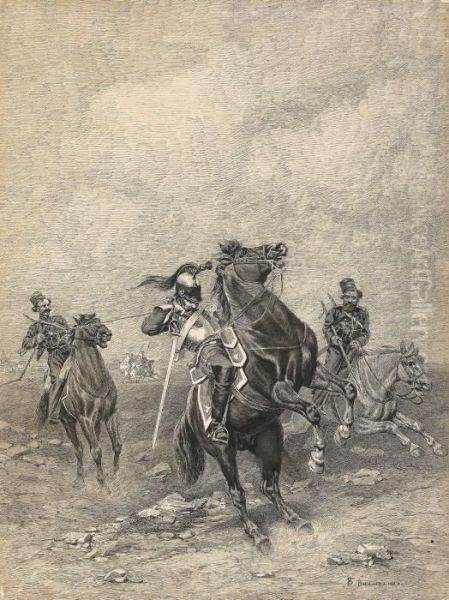 Two Cossacks Capturing A French Cavalryman - view 1