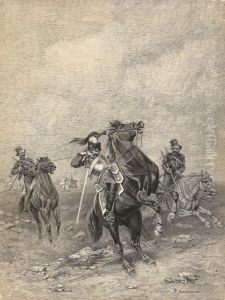 Two Cossacks Capturing A French Cavalryman