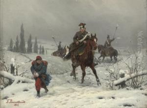 Uhlans Rounding Up The Prisoners by Bogdan Pavlovich Villevalde