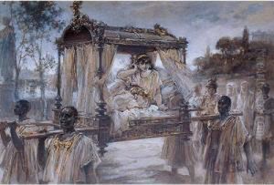 "la Reina De Saba Portada En Palanquin"
