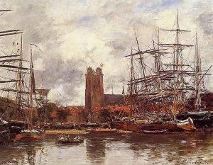 Dordrecht, View of the Port by Eugene Boudin