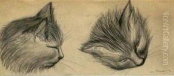 Studies Of A Cat's Head - view 1