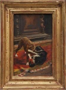 Entre Chien Et Chat by Auguste Vimar