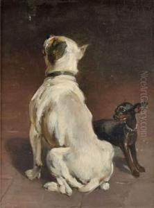 Deux Chiens by Auguste Vimar