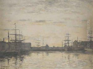 Fecamp, Le Bassin by Eugene Boudin