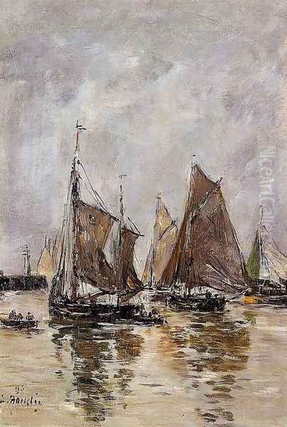 Trouville, Sardine Boats Getting Underway - view 1