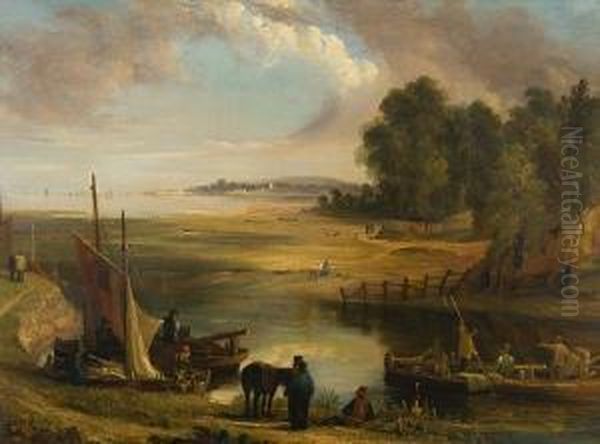 Estuary Landscape With Figures - view 1