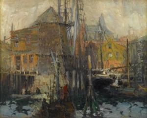 A Busy Harbor by Harry Aiken Vincent