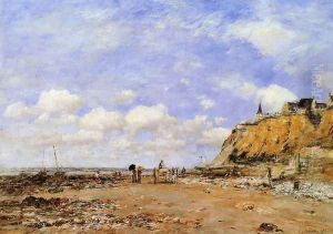 The Shore at Villerville by Eugene Boudin