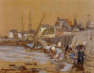 Laundresses in the Port of Honfleur by Eugene Boudin