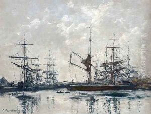 The Basin, Deauville by Eugene Boudin