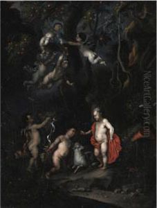 Gesu, San Giovannino E Angeli by Vincenzo Malo