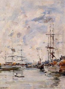 The Deauville Basin I by Eugene Boudin