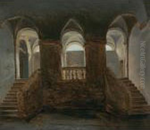 Interior With A Double Staircase - view 1