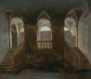 Interior With A Double Staircase