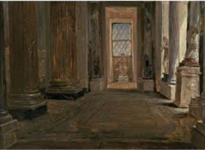 Interior Of A Sculpture Gallery by Auguste Jean Bapt. Vinchon