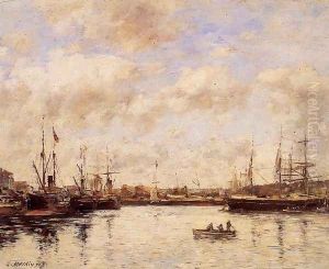 Le Havre, a Basin by Eugene Boudin