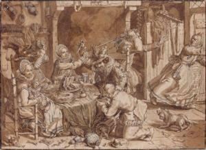 Interieur Anime, D'apres Vinckboons by David Vinckboons I