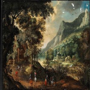 Landscape With Figures Near A River by David Vinckboons I