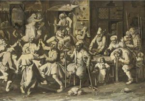 Peasants Frolicking by Johannes Vinckeboons