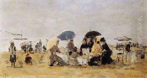 Trouville, Beach Scene XII by Eugene Boudin