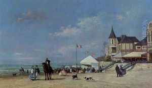 The Trouville Beach by Eugene Boudin