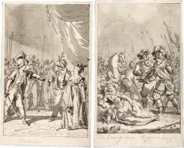 Two Theatrical Illustrations: A) De Graaf Van Rennenberg, B) Palmira Stabbing Herself With The Knife Of Seid - view 1
