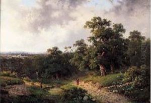 Promeneuse Dans La Foret De Gelre by Willem Frederik Vinkenbos