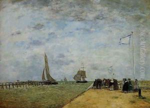 The Trouville Jetty by Eugene Boudin