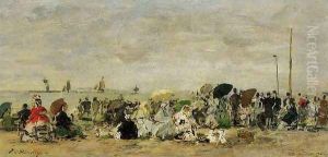 Beach Scene, Deauville by Eugene Boudin