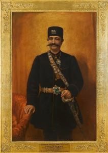An Official Portrait Of Nasr Al-din Shah Qajar (reg. 1848-1896), Painted On The Occasion Of His Second State Visit To England In 1889 by John Alfred Vinter