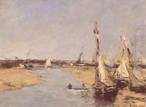 Trouville at Low Tide by Eugene Boudin