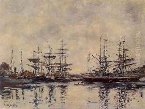 Deauville, the Harbor by Eugene Boudin