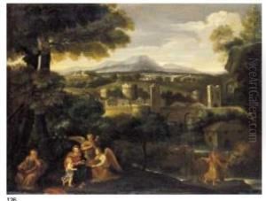Paesaggio Con Il Riposo Nella by Gian Battista Viola