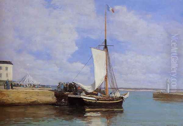 Honfleur, the Port, Docked Sailboat - view 1
