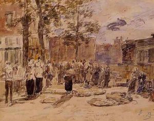 Market Scene by Eugene Boudin
