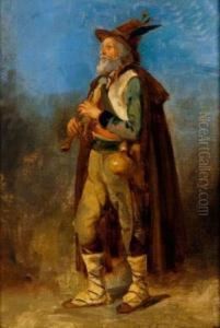 Portrait De Paysan Italien by Adolphe Etienne Viollet-Le-Duc