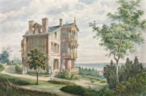 Vue Du Chalet Des Bosquets A Villers Sur Mer by Eugene Viollet-Le-Duc