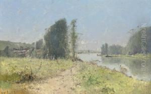 On The River At L'yonne, Bourgogne by Victor Viollet-Le-Duc