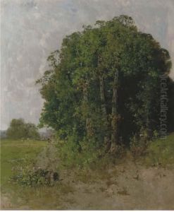La Foret A L'isle Adam, Seine Et Oise: Resting On A Forest Path by Victor Viollet-Le-Duc